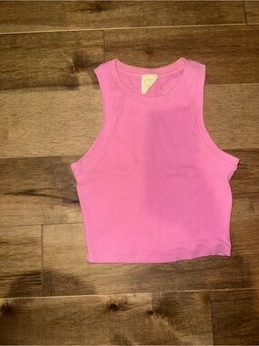 Full Tilt Pink Ribbed Tank Top